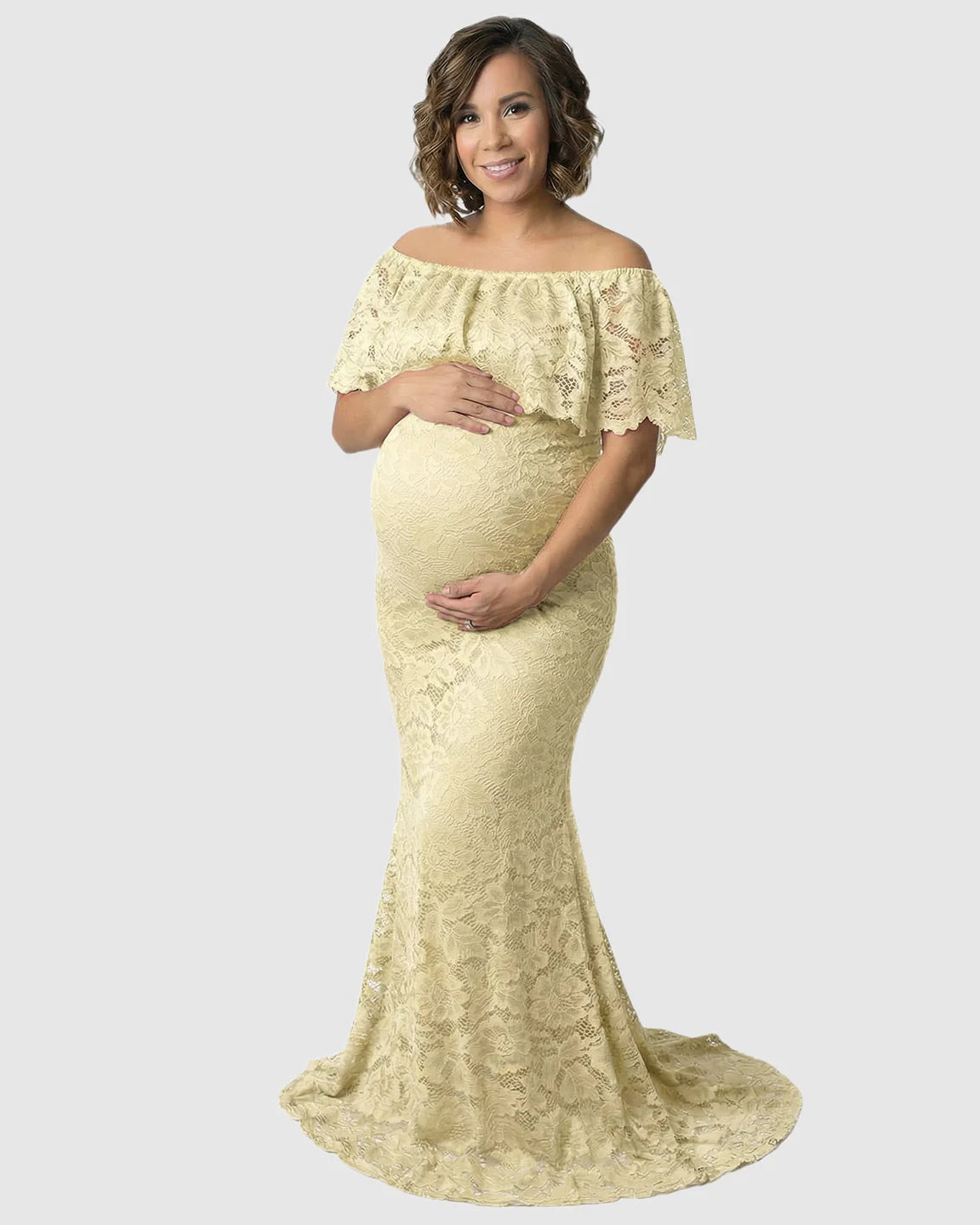 Lace Fitted Mermaid Maternity Gown