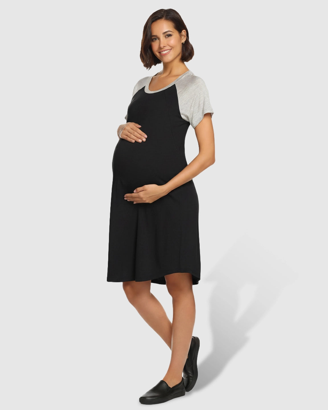 Concealed Nursing Raglan Sleeve Maternity T-Shirt Dress