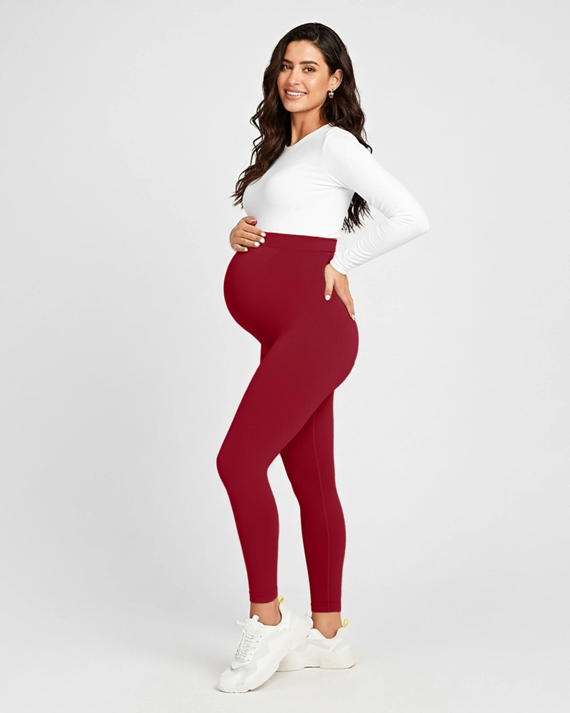 Soft Stretch Over-Belly Full Length Maternity Leggings