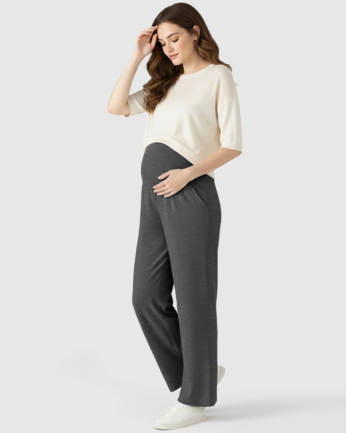 Over The Belly Wide-Leg Maternity Trouser