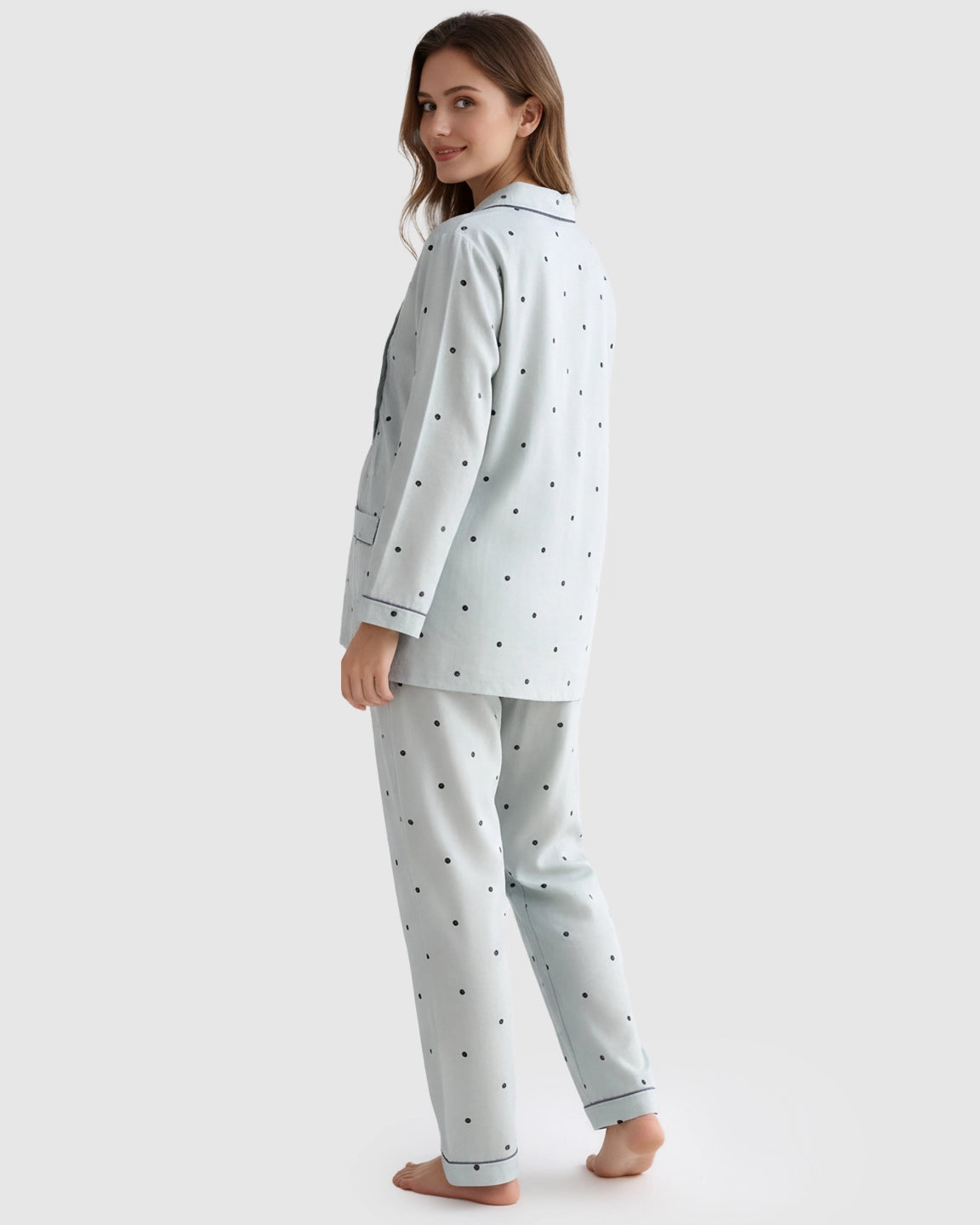 Polka Dot Cotton Nursing Pajama Set