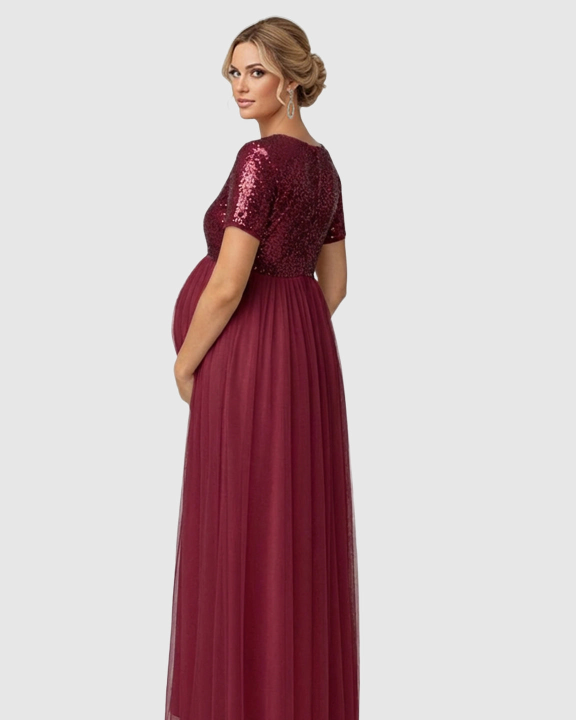 Sequin Bodice Glamorous Maternity Maxi Dress