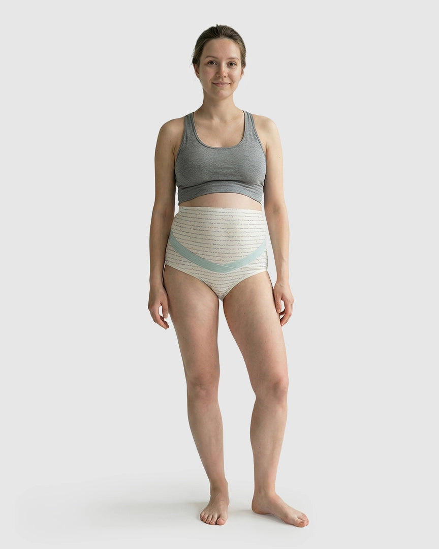 High-Waisted Letter Pattern Maternity Underwear