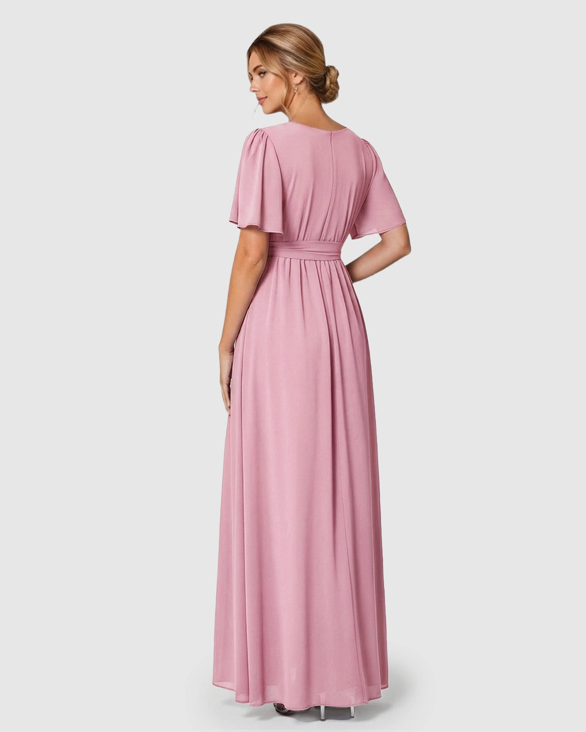 V-Neck A-line Maternity Maxi Dress