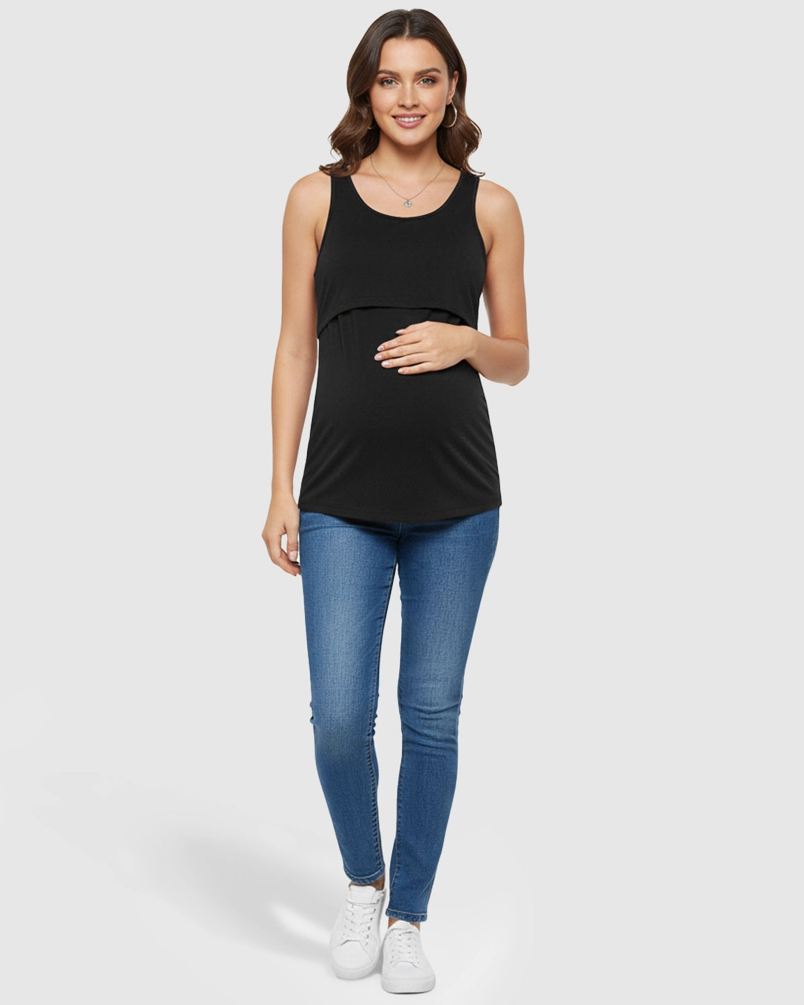 Pull-Up Nursing Access Loose Fit Tank Top