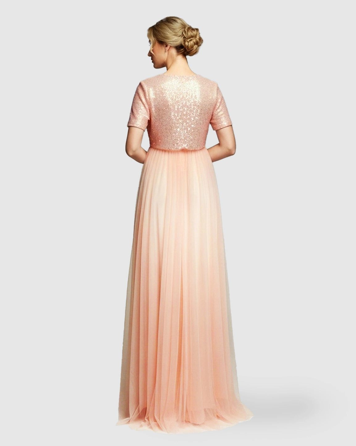 Sequin A-Line Maternity Evening Gown