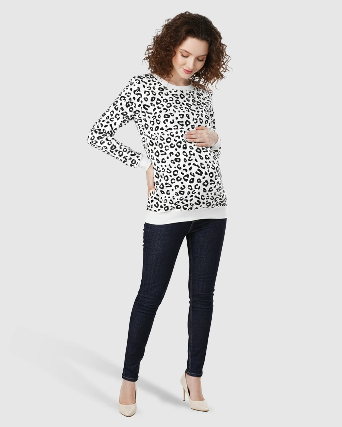 Long-sleeve Printed Maternity & Nursing Sweatshirt