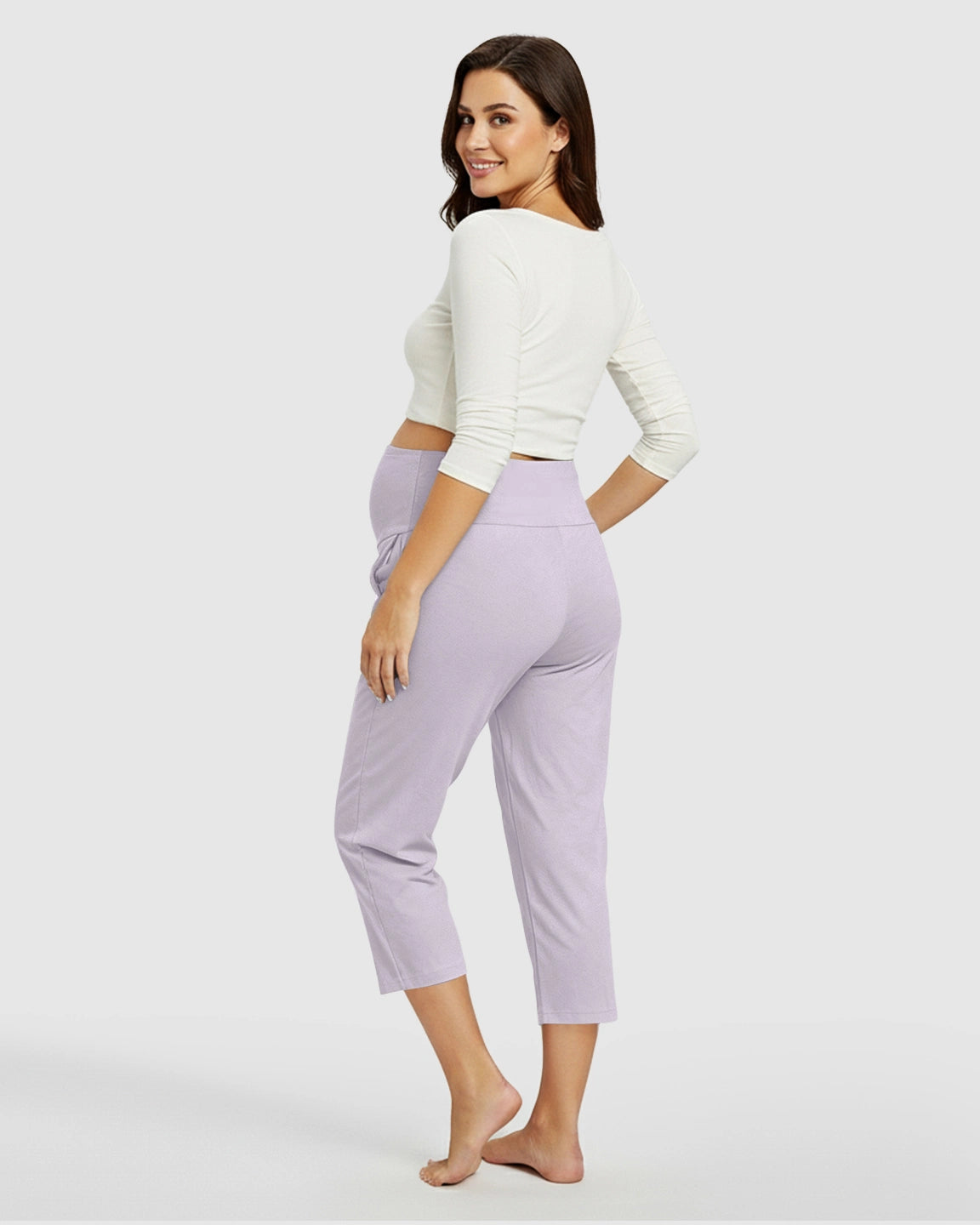 High-Waisted Maternity Capri Pants