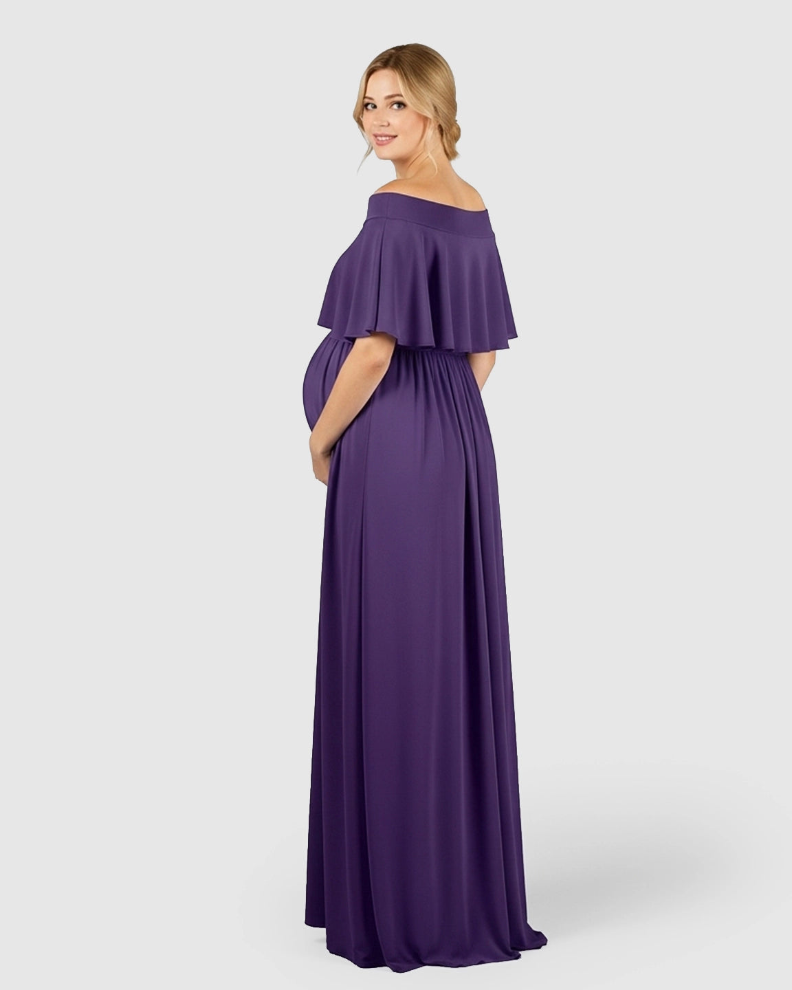 Off Shoulder Bohemian Maternity Photoshoot Dress