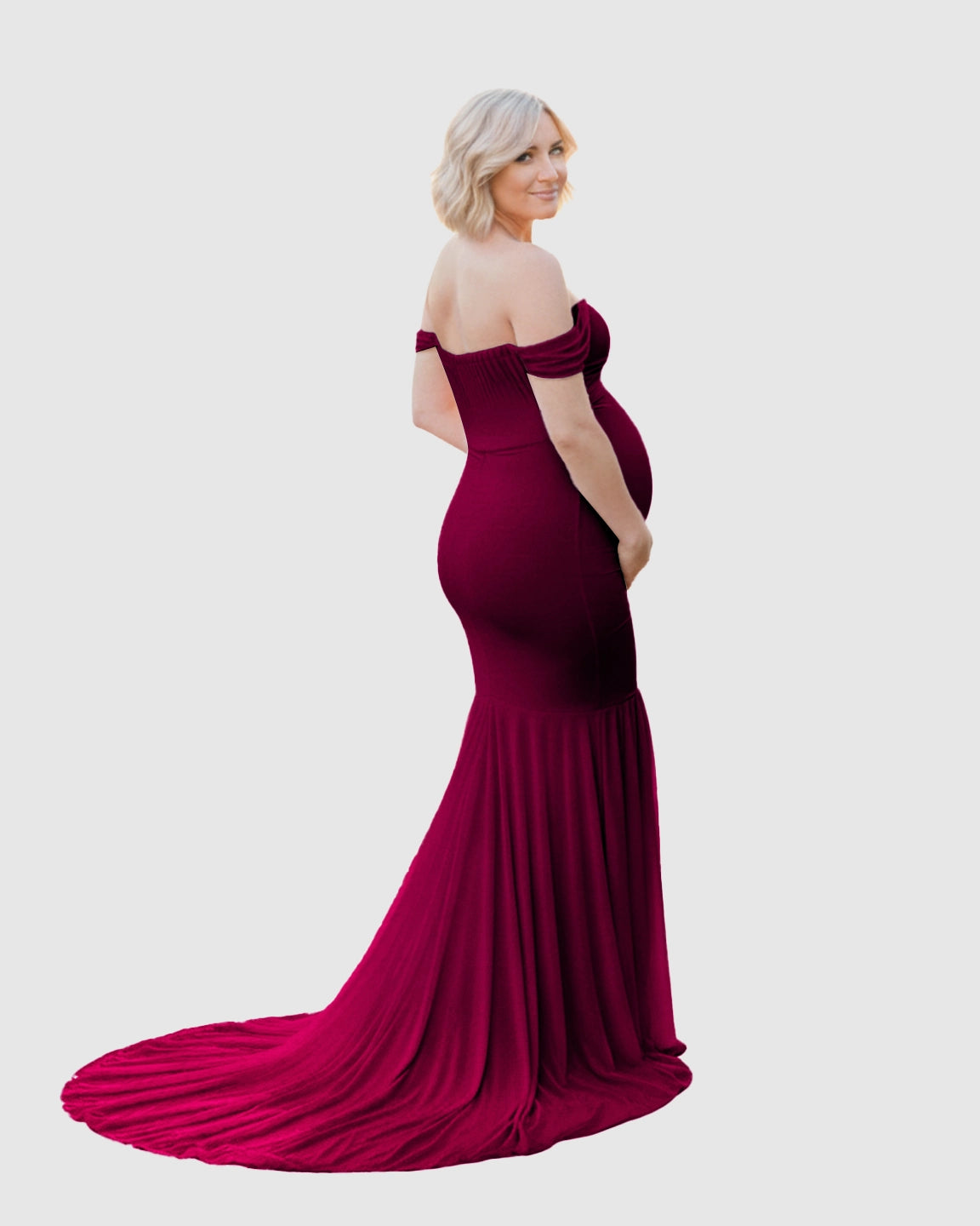 Off-Shoulder Mermaid Maternity Photoshoot Gown