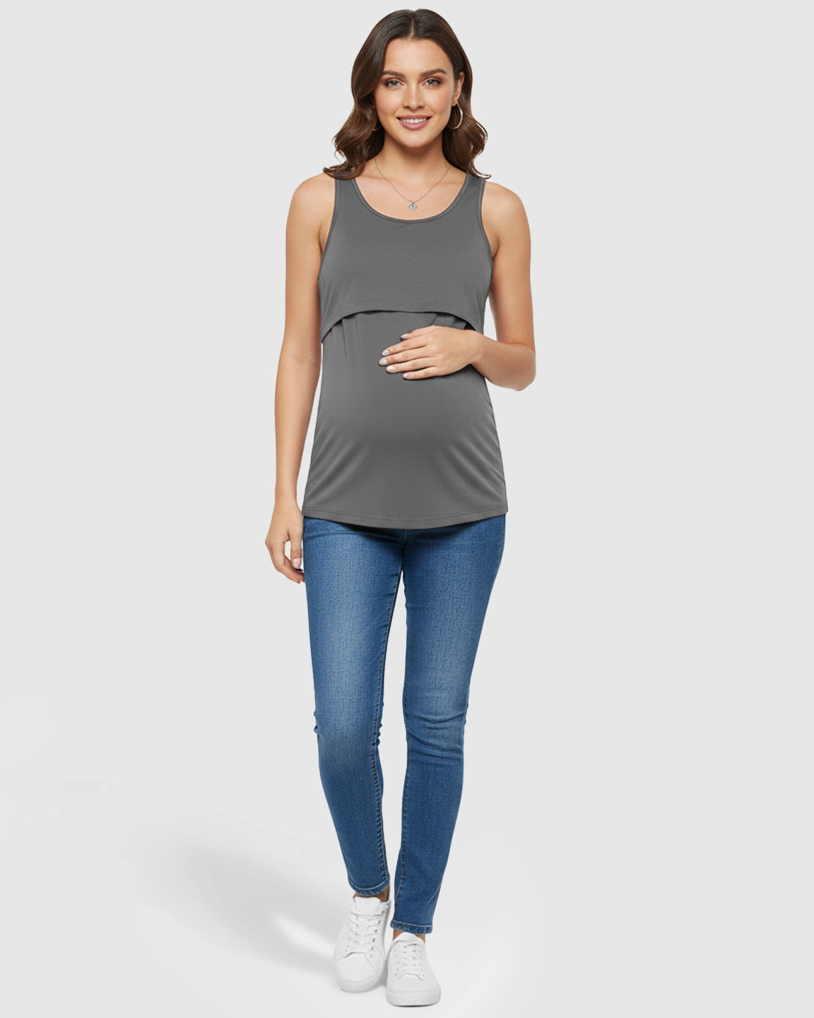 Pull-Up Nursing Access Loose Fit Tank Top
