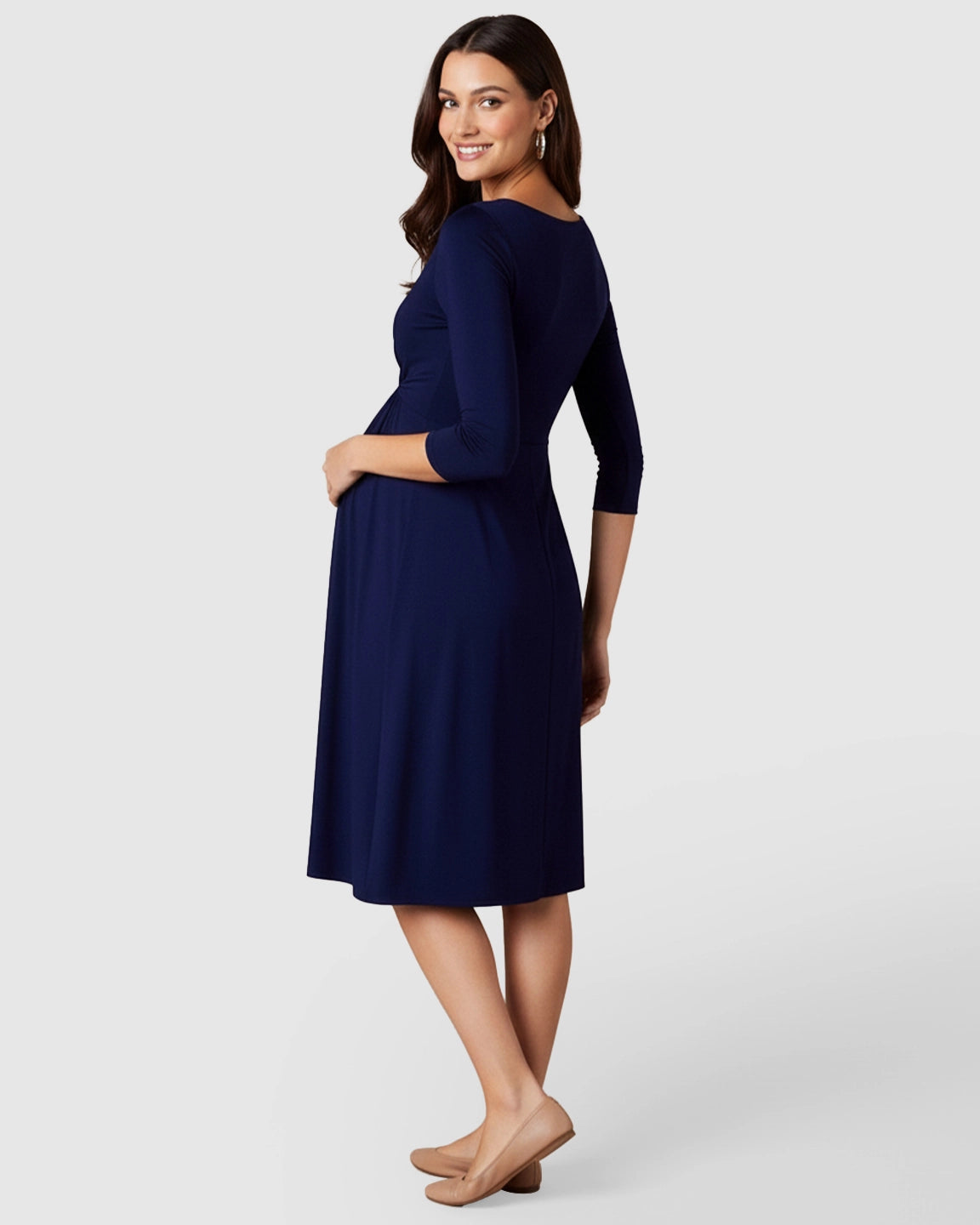 Elbow Length Sleeves Casual Maternity Dress