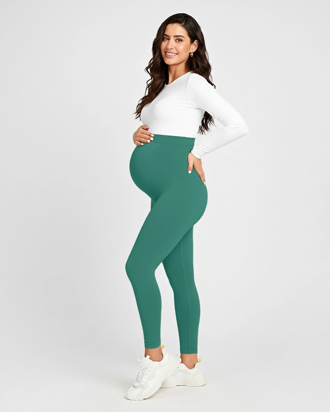 Soft Stretch Over-Belly Full Length Maternity Leggings