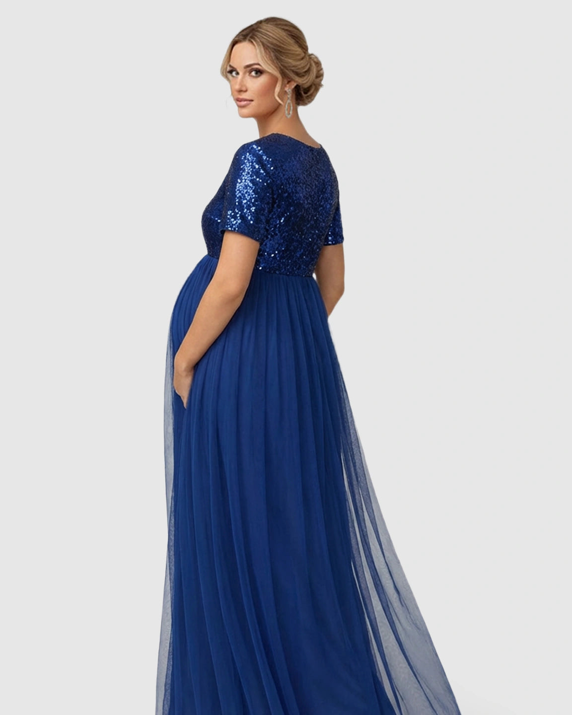 Sequin Bodice Glamorous Maternity Maxi Dress