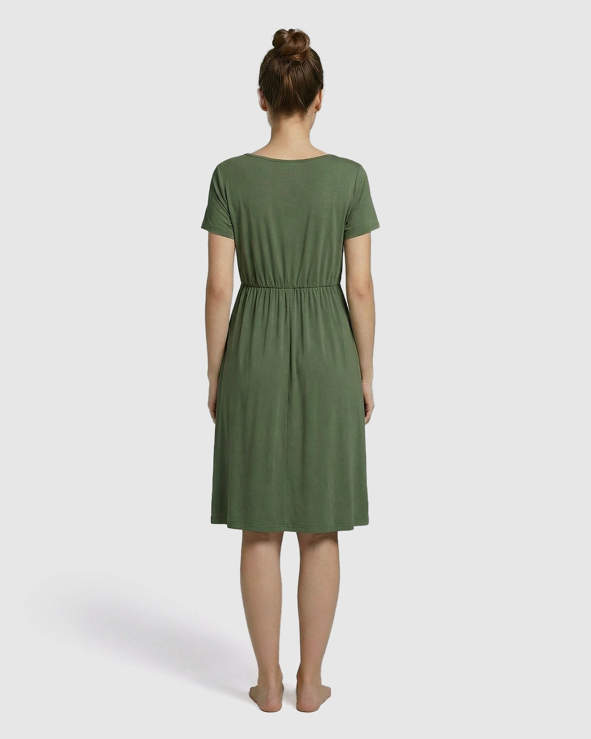 Double-Layer Nursing Front Relaxed Maternity Dress