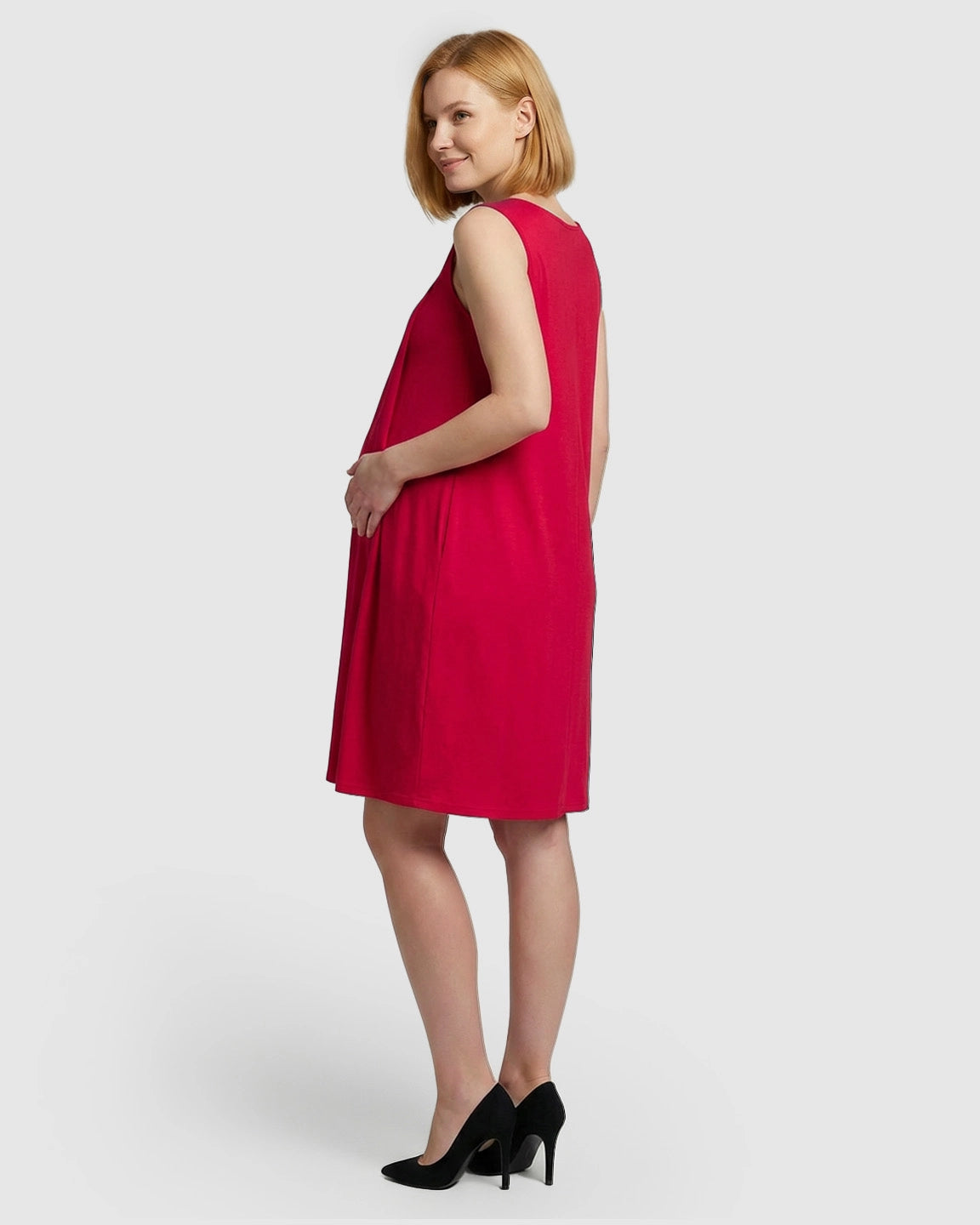Discreet Nursing Opening Casual Maternity Midi Dress