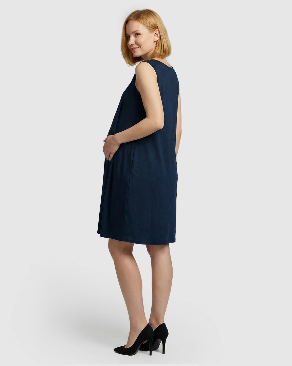 Discreet Nursing Opening Casual Maternity Midi Dress
