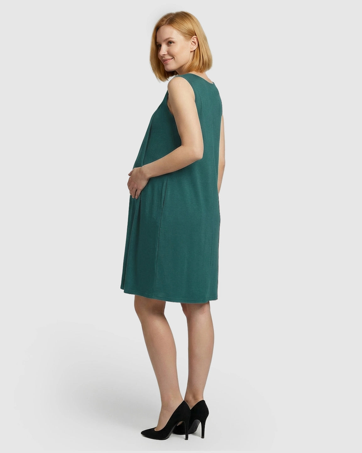 Discreet Nursing Opening Casual Maternity Midi Dress