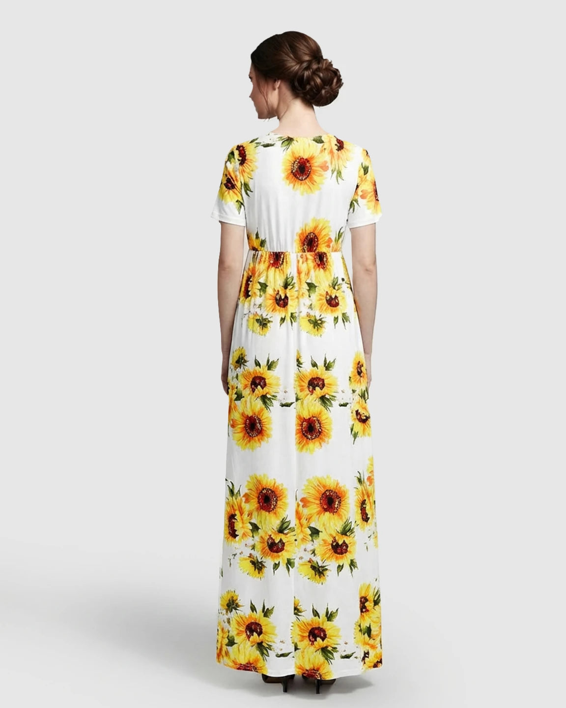 Crossover V-Neck Flowy Silhouette Maternity Maxi Dress