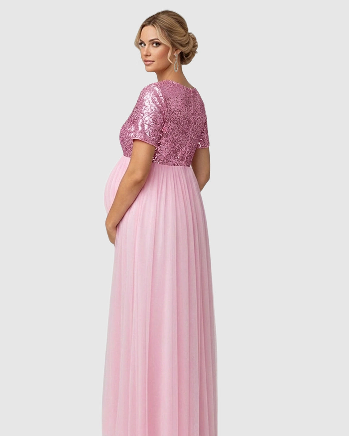 Sequin Bodice Glamorous Maternity Maxi Dress