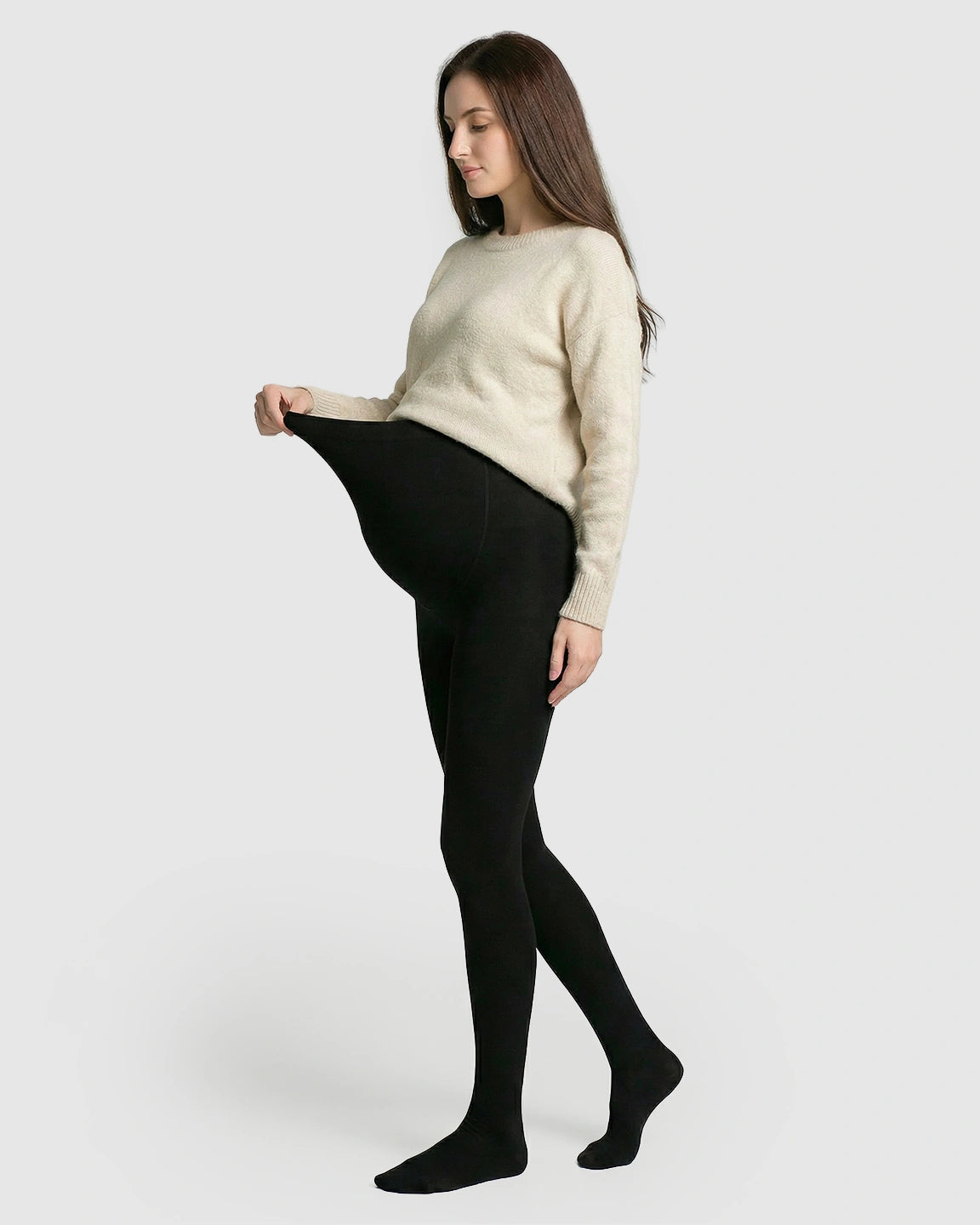 High-Waist Belly Support Footless Design Maternity Leggings