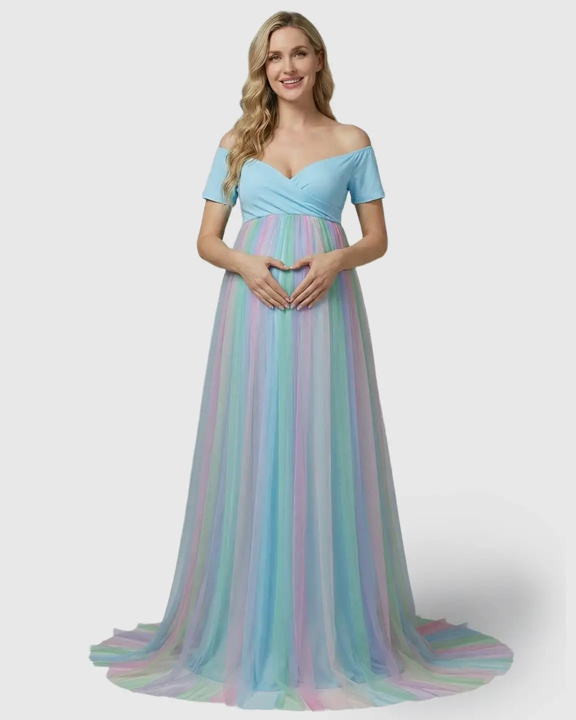 Ombre Flowing Skirt Dreamy-Style Maternity Photoshoot Dress
