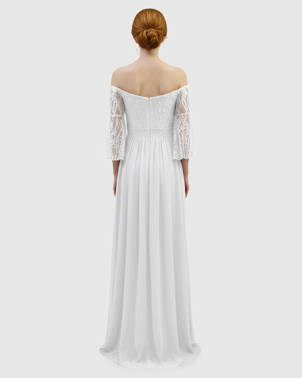 Off-Shoulder Lace Bodice Maternity Photoshoot Dress