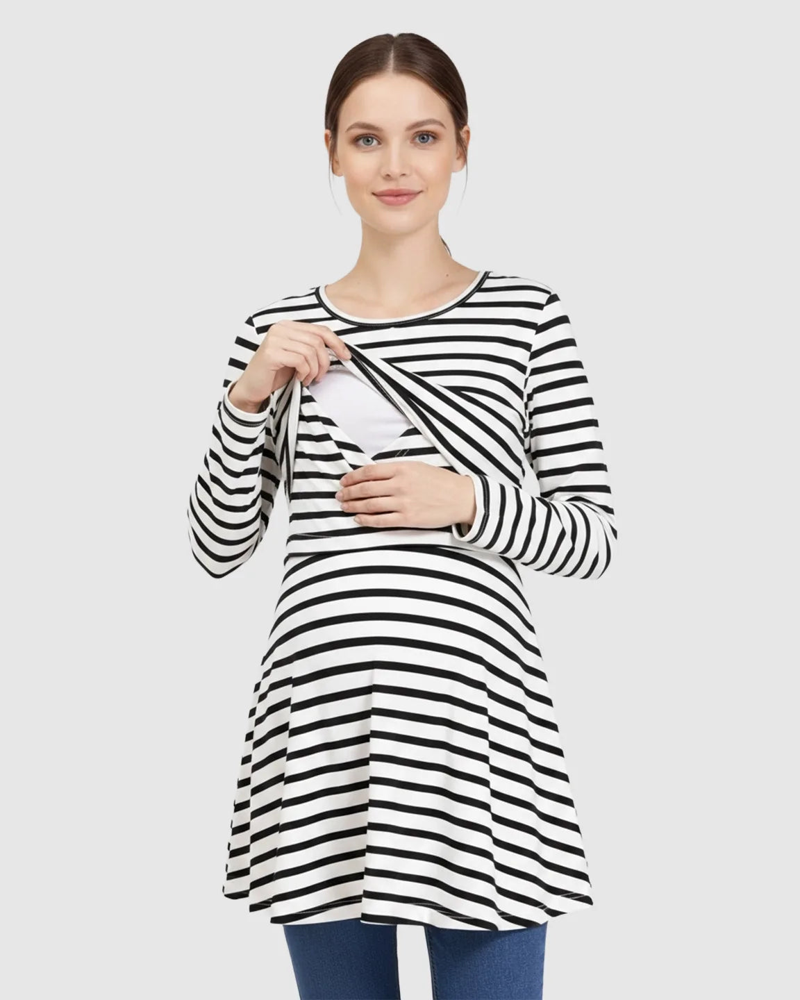 Soft-Stretch Cotton Casual Fit Nursing & Maternity Top