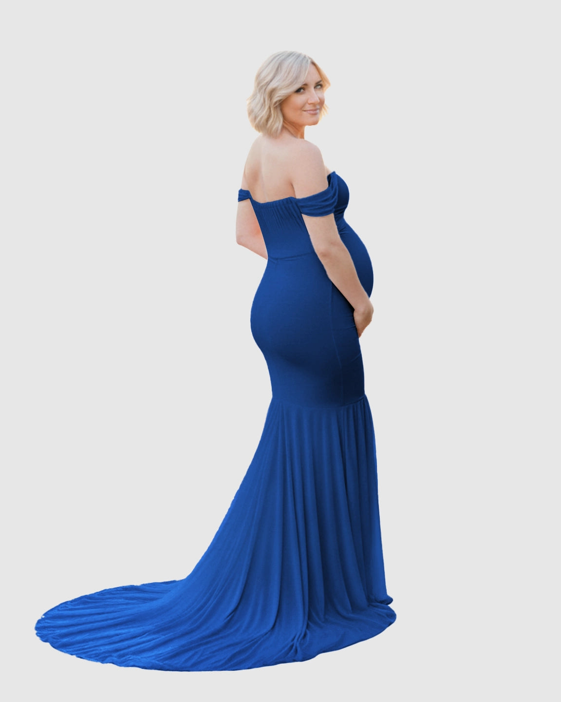 Off-Shoulder Mermaid Maternity Photoshoot Gown