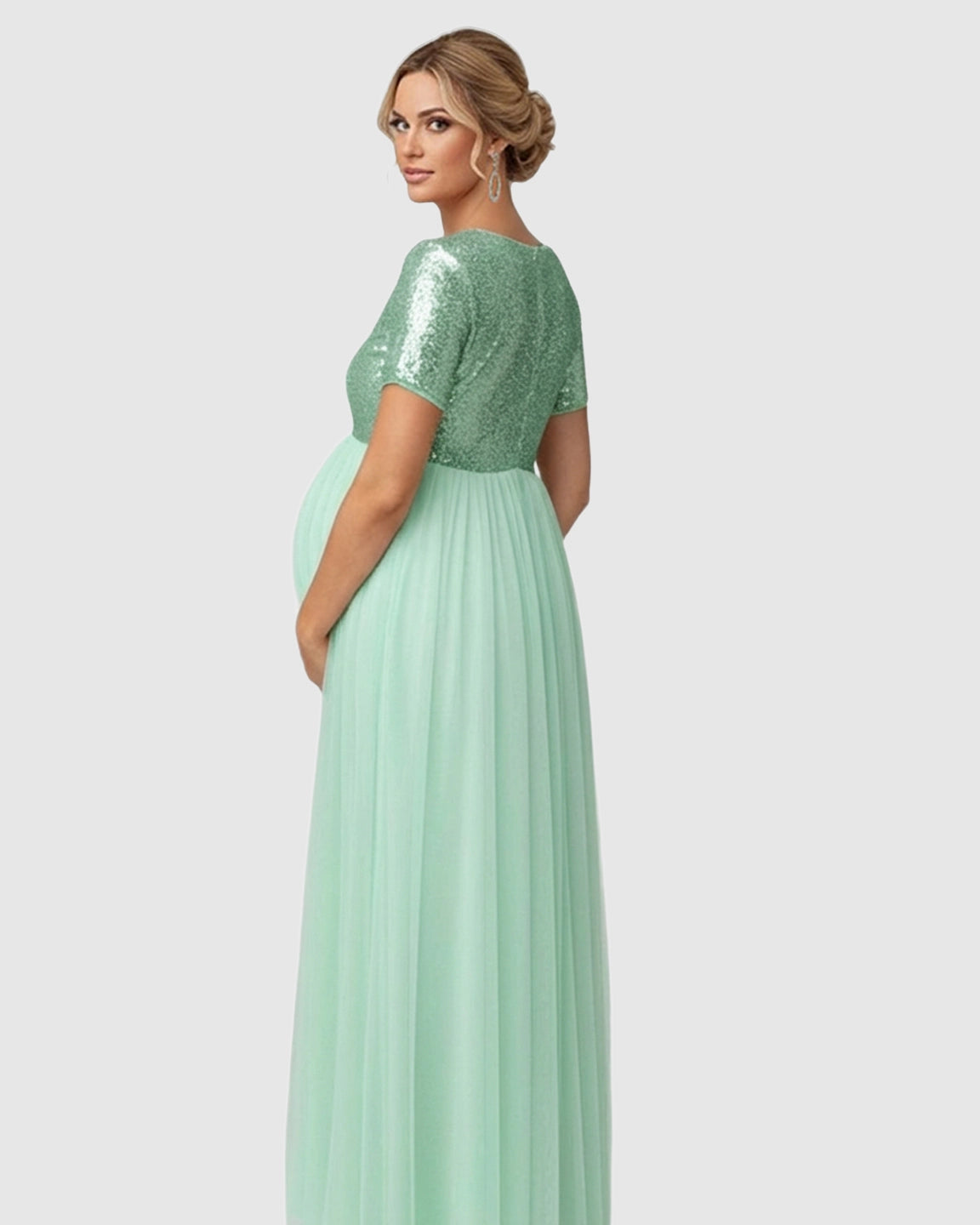 Sequin Bodice Glamorous Maternity Maxi Dress