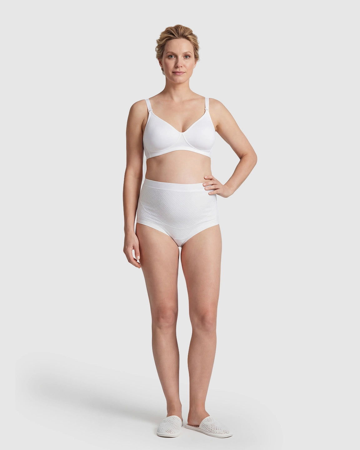 Mid-Waist Check Pattern Maternity Underwear