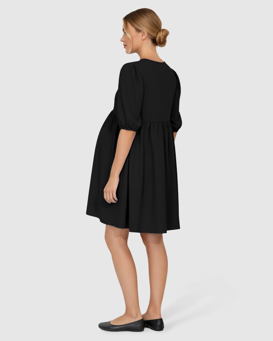 Tie-Neck Babydoll Maternity Dress