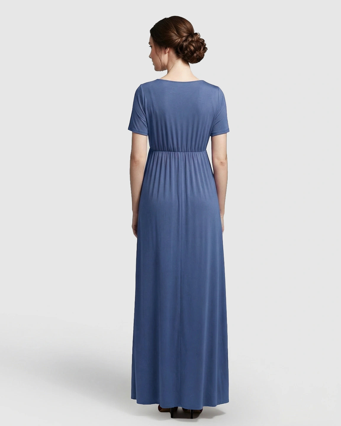 Crossover V-Neck Flowy Silhouette Maternity Maxi Dress