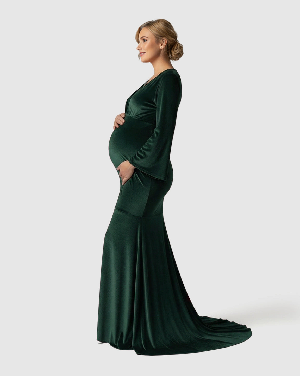 Velvet Mermaid Fit Maternity Gown