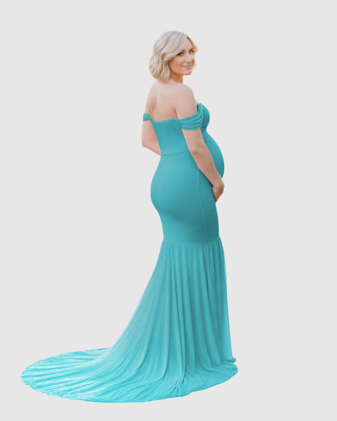 Off-Shoulder Mermaid Maternity Photoshoot Gown