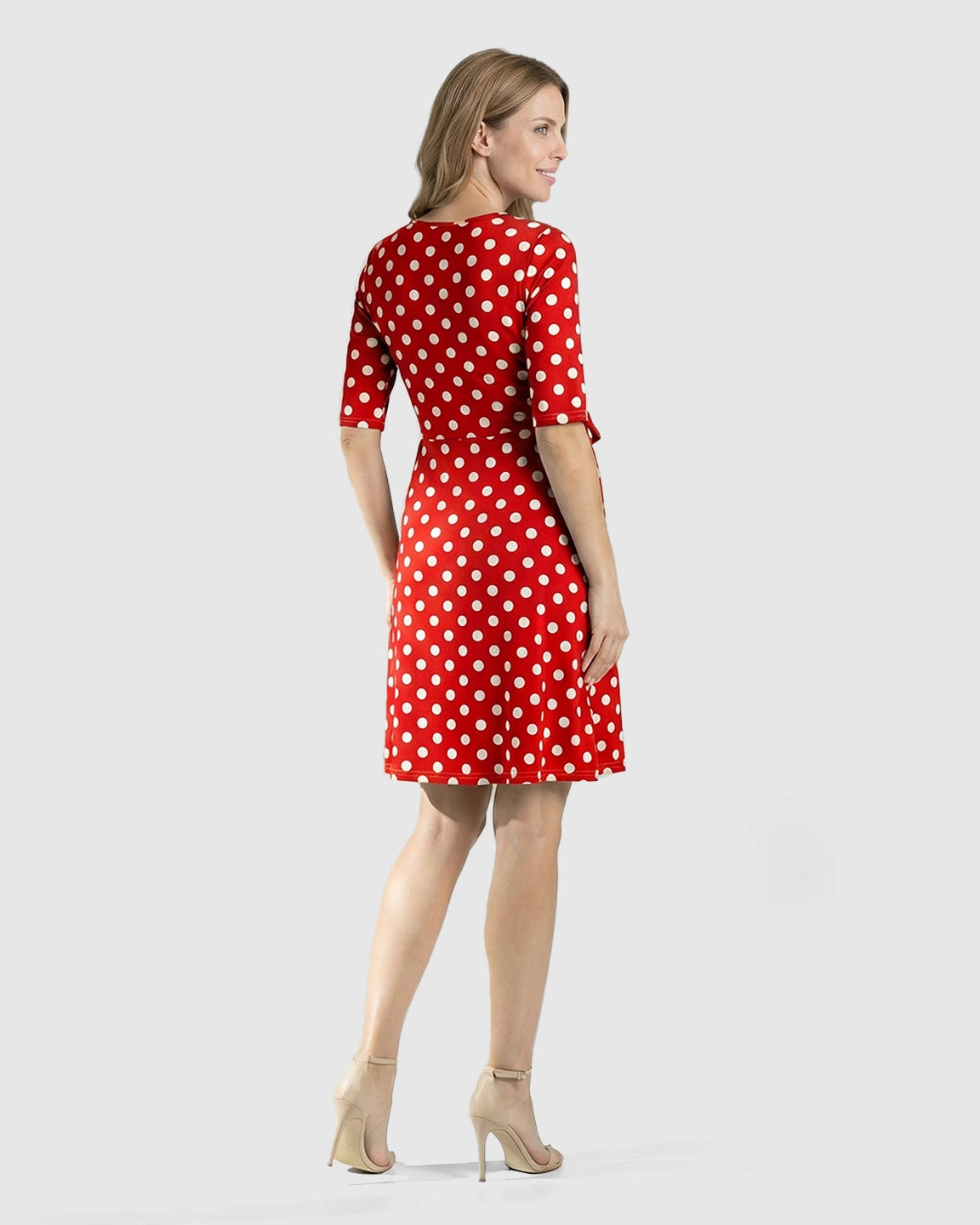 Adjustable Waist Polka Dot Maternity Dress