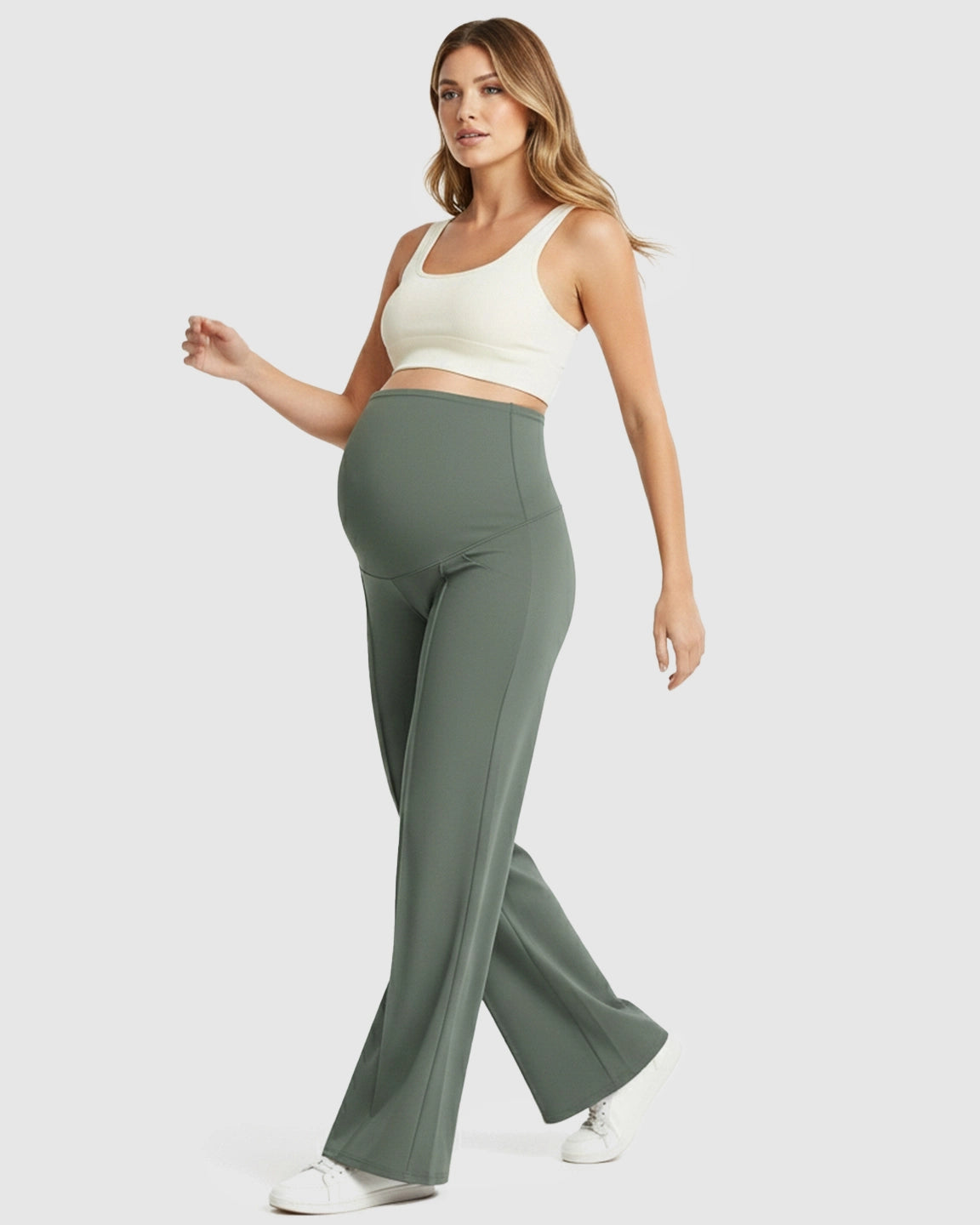 High Waist Maternity Pants With Relaxed Fit