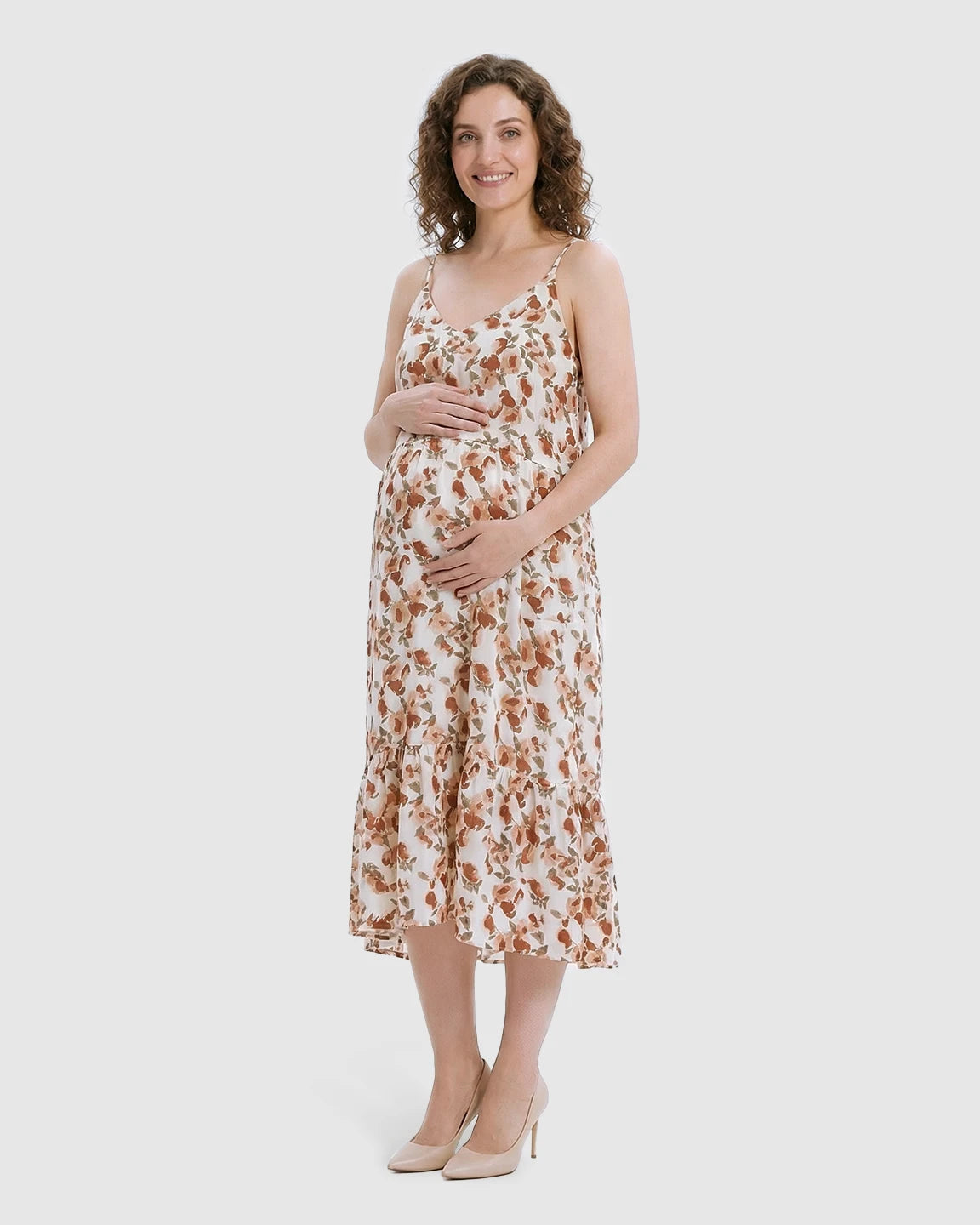 Floral Print Loose H-line Maternity Nightdress