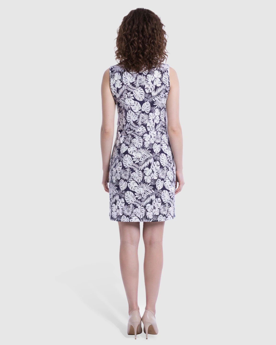 Sleeveless Tropical Print Maternity & Nursing Dress