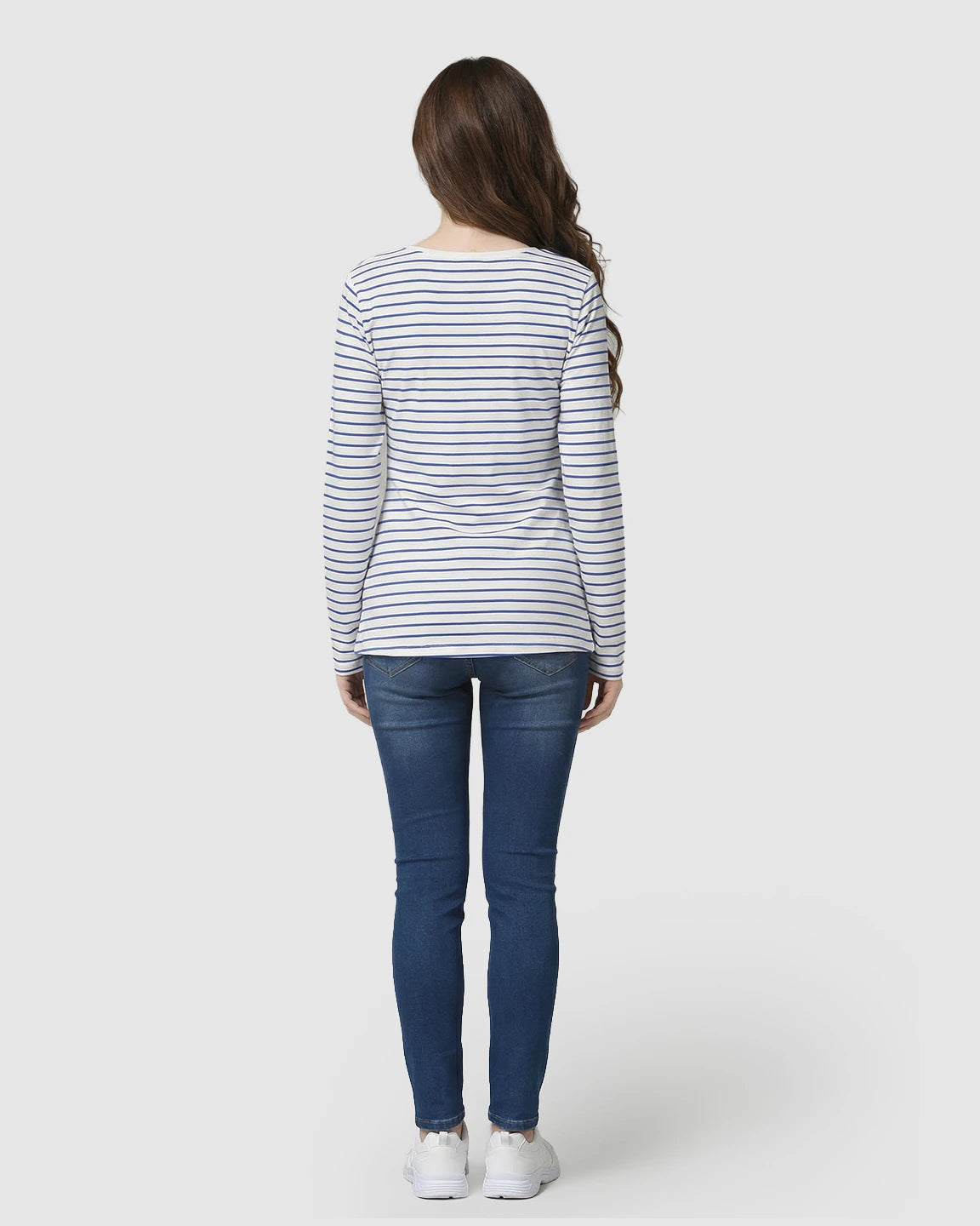 Long-Sleeve Striped Pull-up Maternity & Nursery Top