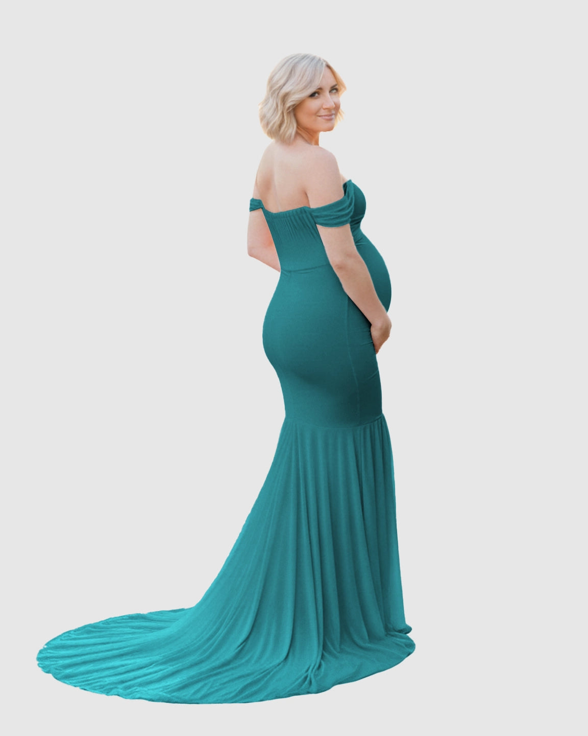 Off-Shoulder Mermaid Maternity Photoshoot Gown