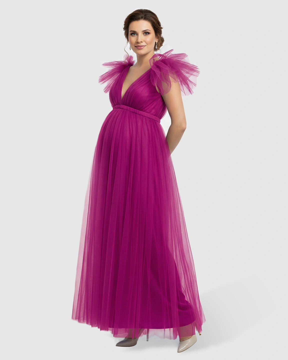Dramatic Tulle Babydoll Maternity Photoshoot Dress