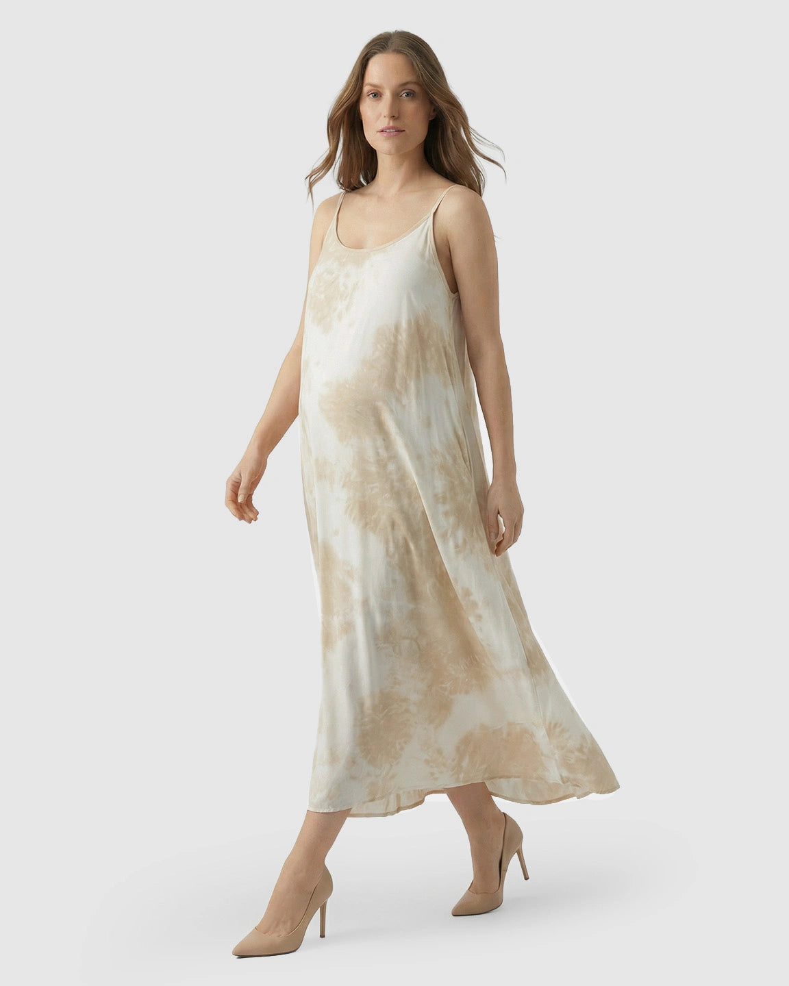 Spaghetti-Strap Relaxed Maternity Maxi Dress