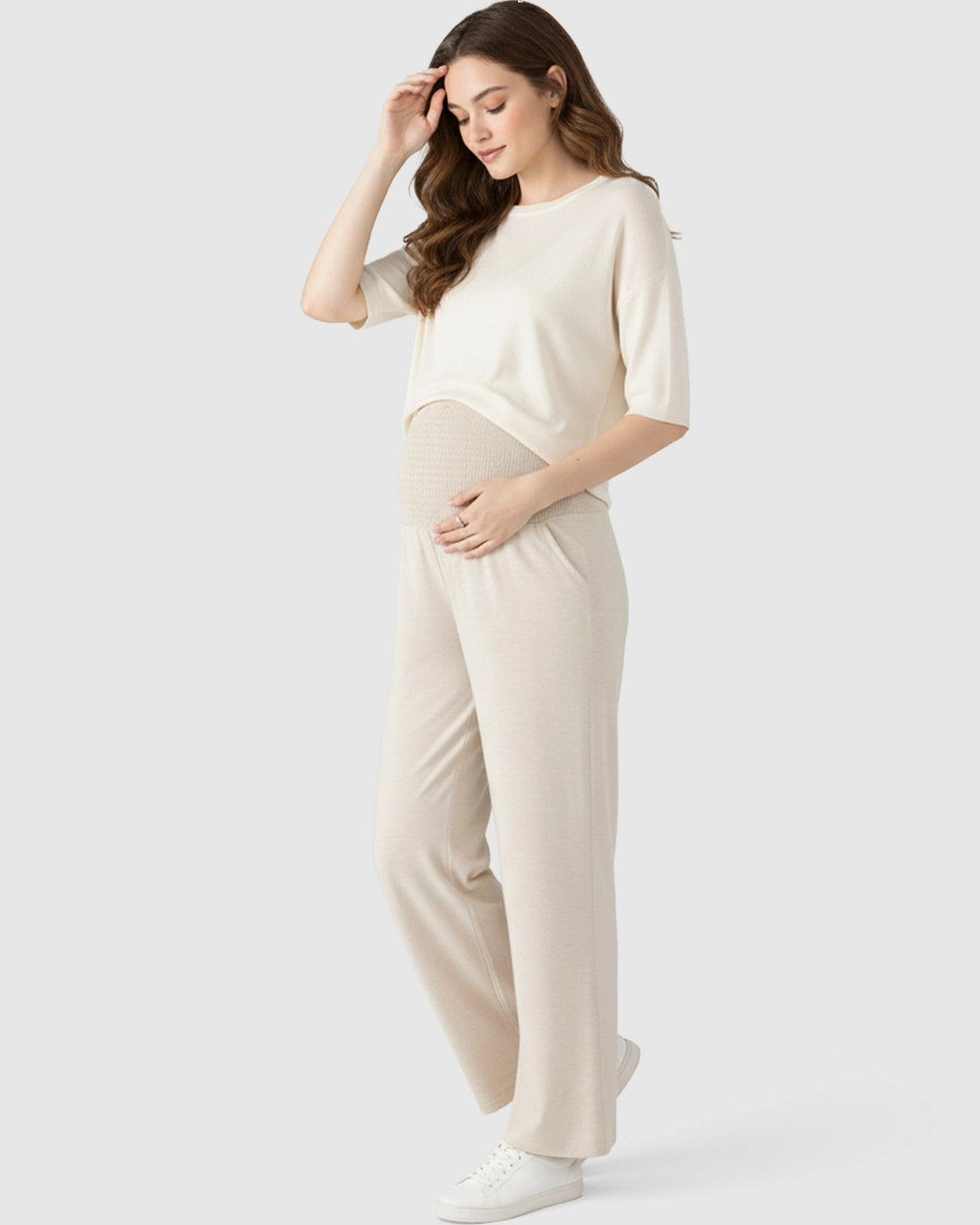 Over The Belly Wide-Leg Maternity Trouser