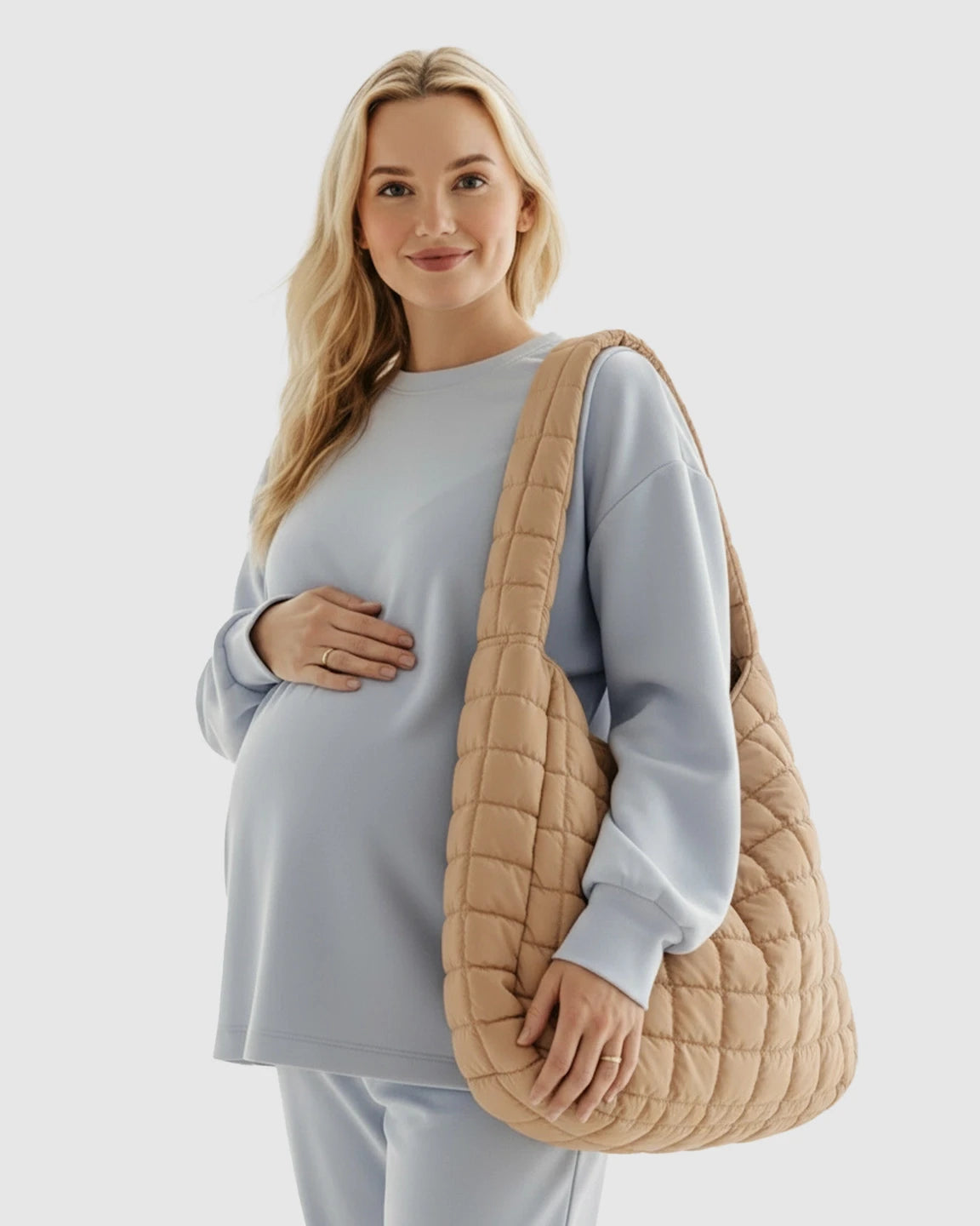 Plush Quilted Diaper Bag