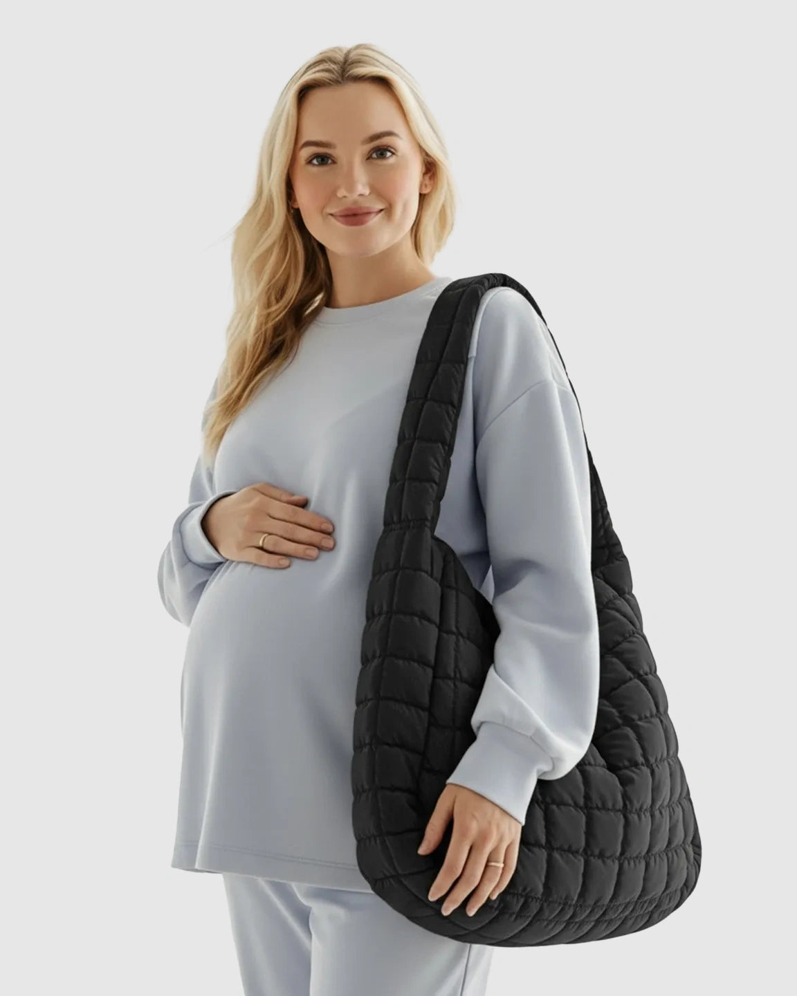 Plush Quilted Diaper Bag