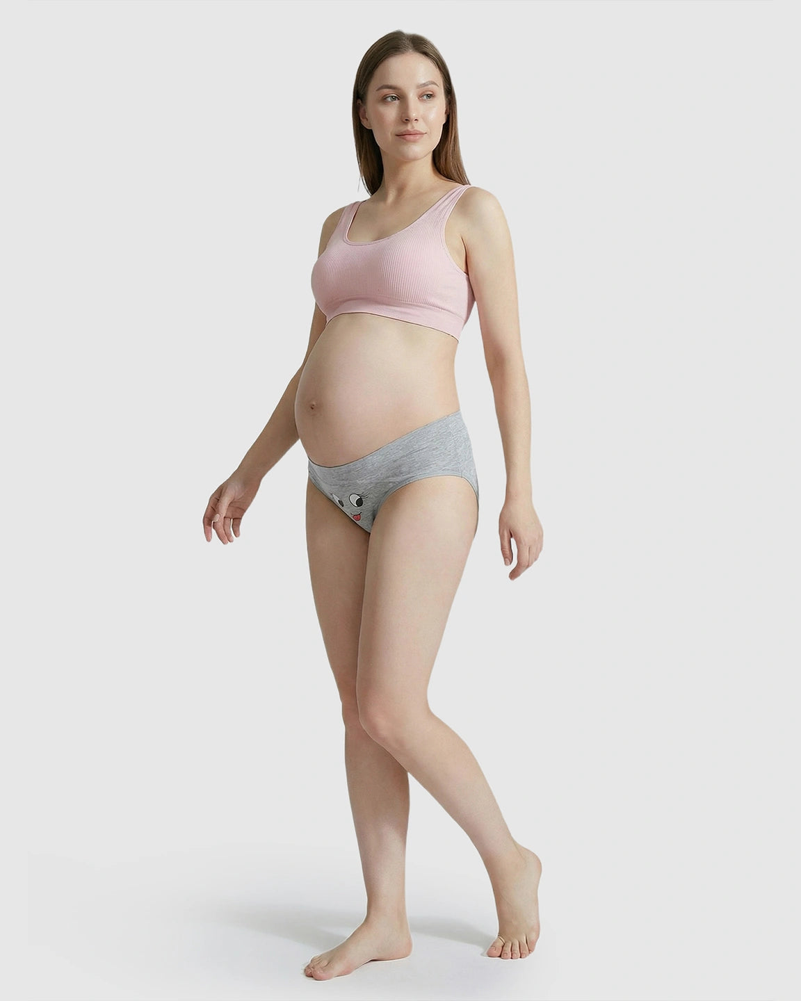 Seamless Mid-Waist Printed Maternity Underwear