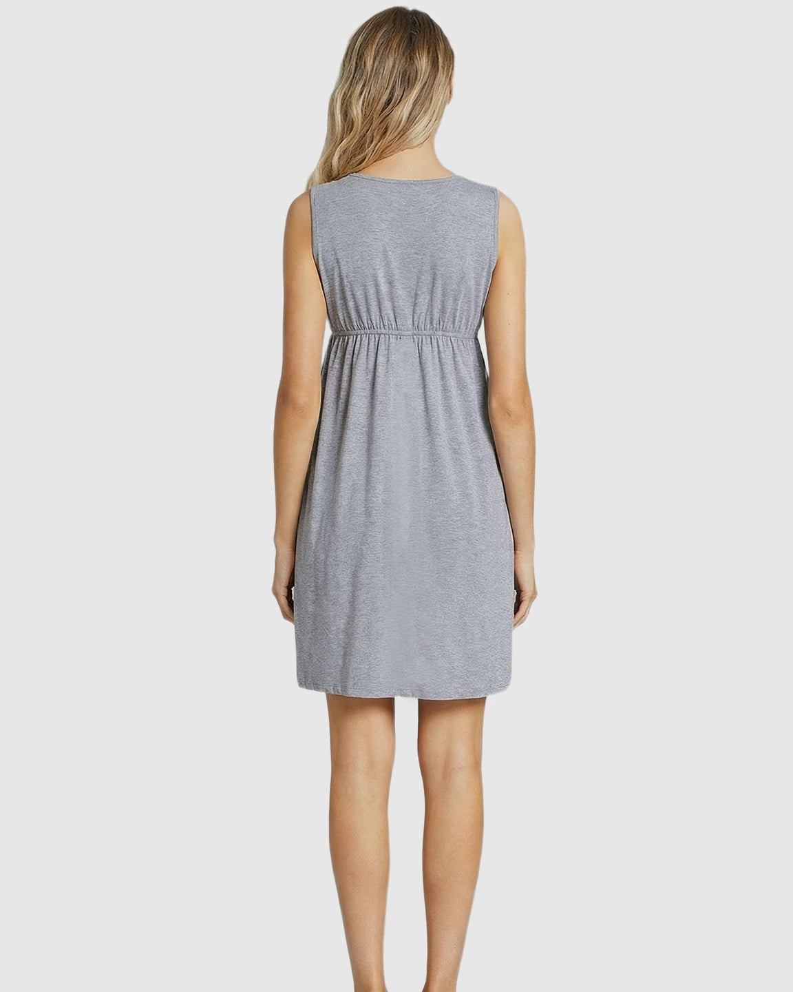 Lace Trim Tie-Front Maternity & Nursing Dress