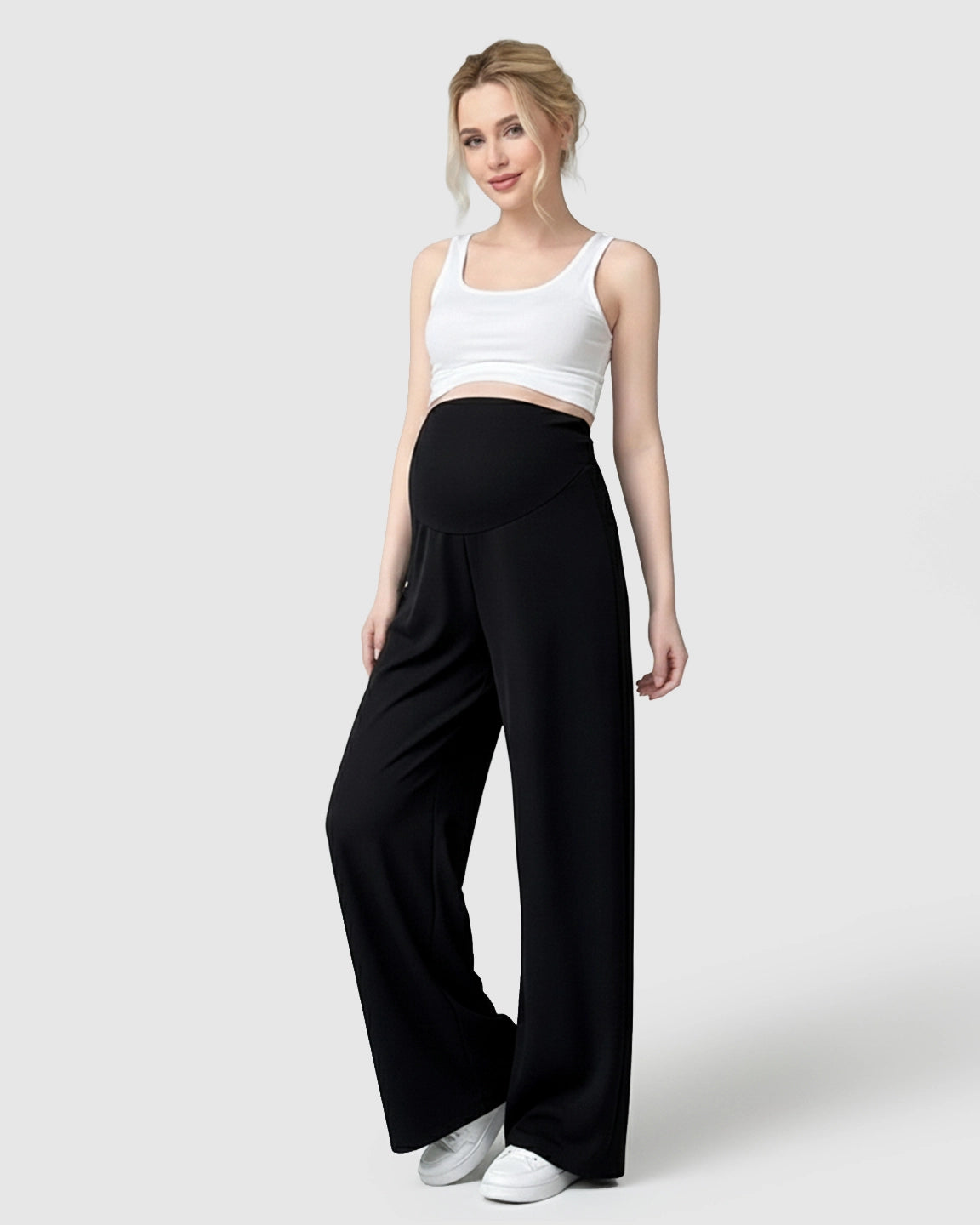 Tencel High-Waist Wide-Leg Maternity Pants