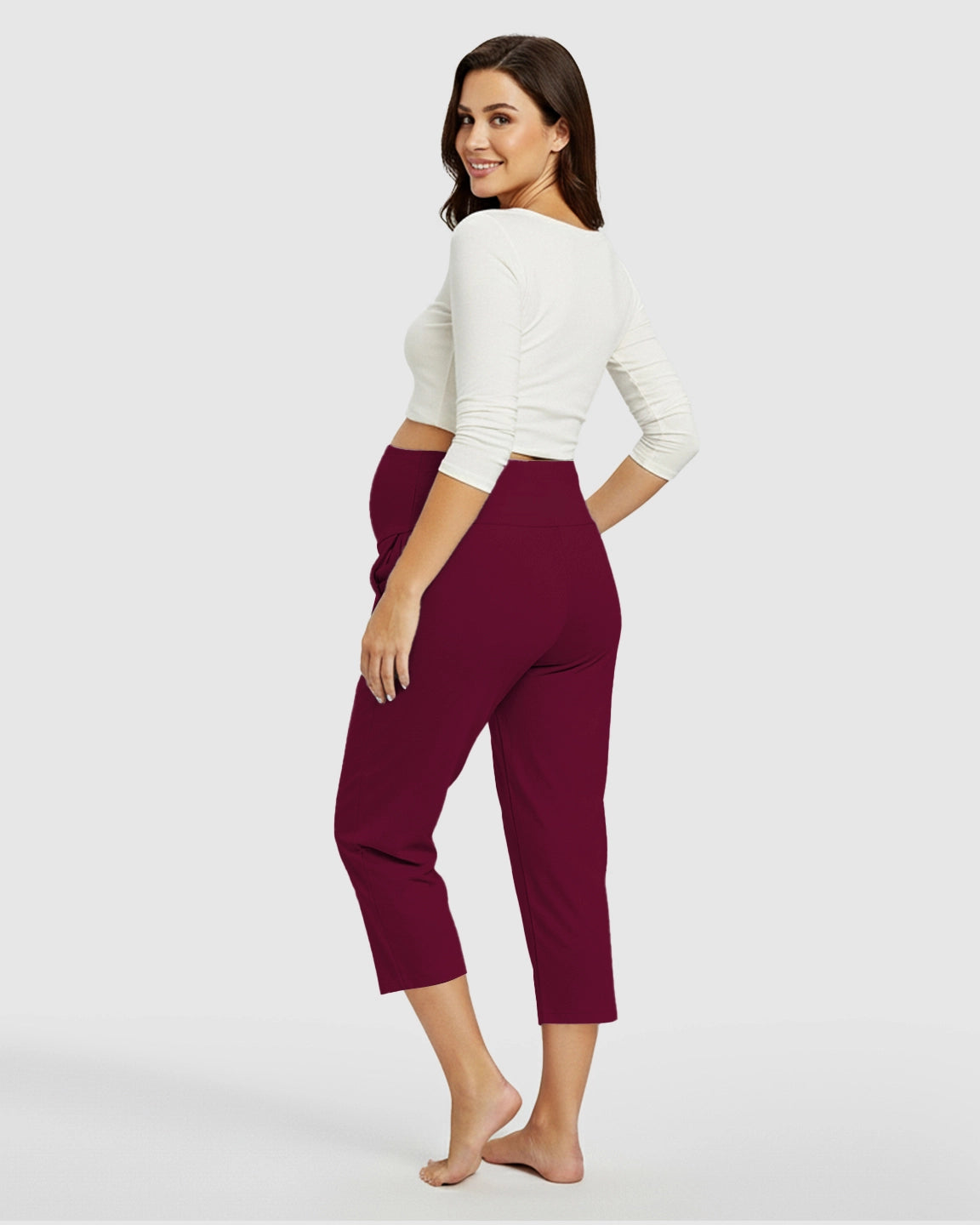 High-Waisted Maternity Capri Pants
